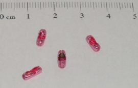(0159) Slotje balletjes ketting 2 mm roze.