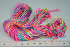 [8015] Satijn koord 1 mm, Multi Color,  25 meter