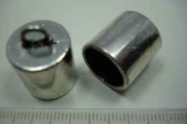 [ 6147 ] Metaal Kap 14 mm.  Oud Zilver,per stuk