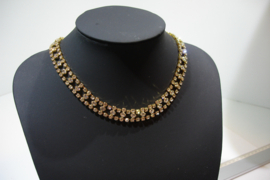 +[ 8385 ] Luxe Goud kleur Choker met heel veel Zirkonia steentjes