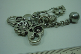 [ F.B. 11 ] Connector Hanger 5 x 7 cm. in Blauw en Groen tinten Zirkonia
