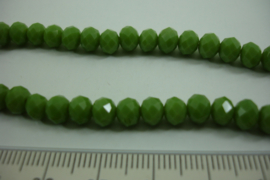 [ 6743 ] Fazet Spacer glaskraal 6 mm. Groen, per streng