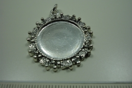 [ 0860 ] Cabochon houder 29 mm. Rond, Zilverkleur,  per stuk