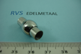 [ 6981 ] RVS  Bol,  6 mm. inlijm Magneet slot, per stuk