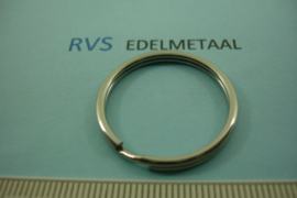 [ 8543 ]  RVS  Split ring  28 mm.  per 2 stuks