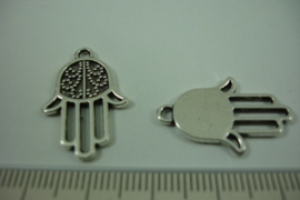 [ 1252 ] Fatima hand  24.5 x 16 mm. Zilverkleur, per stuk