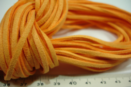 [ 6077 ] Plat Suede Veter 2.8 mm. Oranje, per meter