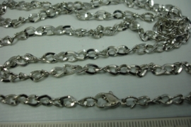 [ 5787 ] Ketting golf oog, met slotje, 70 cm. lang, Zilver kleur.