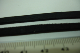 [ 5797 ] 5 mm. plat Leer, Zwart, per meter