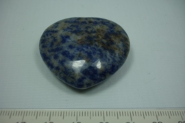 [5630 ] Natuursteen Hart Sodaliet, Blauw, +/- 38 x 41 mm.