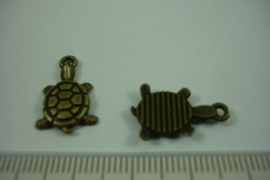 [ 1239 ] Schildpadje  18.6 x  12.1 mm. Brons, per stuk
