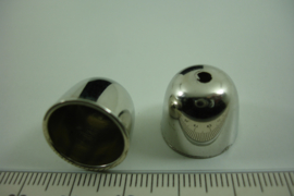 [ 6708 ] Metallook Kap 12 mm. Zilverkleur, per stuk