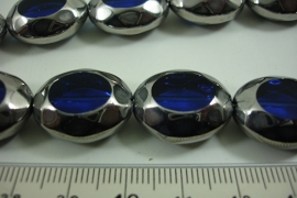 [ 6523 ] Glas kraal 20x 16 mm. Blauw, 16 stuks