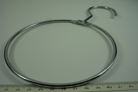 +[ 8341 ] Ring 12.5 cm. met Haak van 4 cm. Metaal Zilverkleur, per stuk