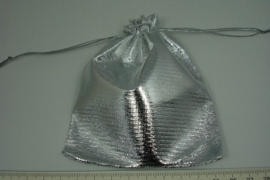 [6039 ] Kado zakjes 10 x 11 cm. Zilver, 5 stuks