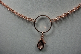 [ 6268 ] Ketting 70 cm. met ring en slotje, Rosé Goud, per stuk