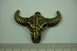 [ 1234 ] Buffelkop 27 x 36 mm. Brons, per stuk