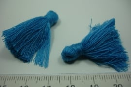 [ 6060 ] Kwastjes +/- 3 cm. Aqua Blauw, 4 stuks