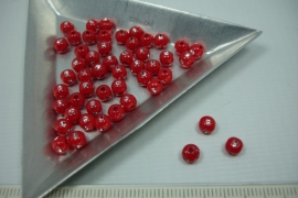 [5563 ] Strass Acryl kraaltje 4 mm. Rood, +/- 50 stuks