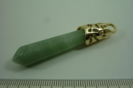 [ 1058 ] Pendel +/- 6 cm. natuursteen Jade groen, per stuk