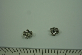 [ 8298 ] Honden pootje 8 mm. Zilver met Zirkonia, per stuk