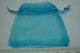 [ 5866 ] Organza zakje 7 x 7 cm. Licht Blauw, 10 stuks