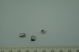 [0435 ] Kap Verzilverd  5 x 6 mm.  per stuk