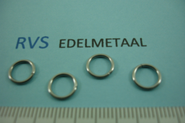 [ 8417 ] RVS,  Open ring 8 mm. x 1 mm. per 50 stuks