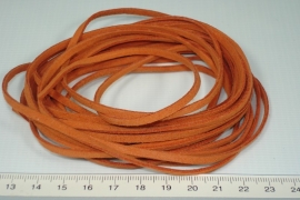 [6031] Suede veter 3 mm Donker Oranje, 5 meter