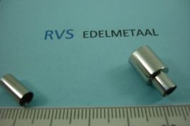[ 8515 ] RVS, Magneetslot  4 mm. inw.  per stuk