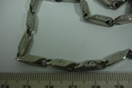 [ 8707 ] RVS: Hals ketting 55 cm. met slotje en doodshoofdje