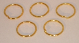 (5120) Open ring 6 mm. Goudkleur,  80 stuks.