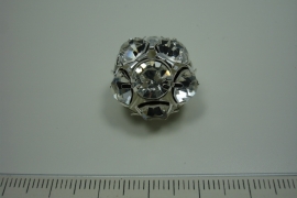 [ 0821 ] Strass bal 20 mm. Verzilverd, per stuk