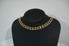 +[ 8385 ] Luxe Goud kleur Choker met heel veel Zirkonia steentjes