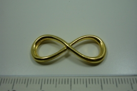 [ 0843 ] Infinetie conector 31 x 13 mm. Goudkleur, per stuk