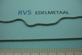 [ 8374 ] RVS  Balletjes Ketting  1.5 mm.  per 1 meter