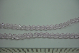 [ 6768 ] Glaskraal model Conisch 4 mm. Roze, per streng