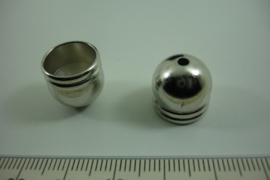[ 6705 ] Kap ribbel 10 mm. Metallook Zilverkleur, per stuk