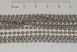 (0166) Balletjes ketting chroom 2,4 mm met slotje.