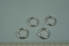 [0663 ] Open ring 12 x 2 mm. Verzilverd, per stuk