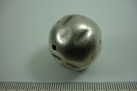 [ 6450 ] Metalen kraal 25 mm. Antiek Zilver, per stuk