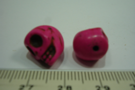 [ 0405 ] Doodshoofd 13 mm. Donker Roze, per stuk