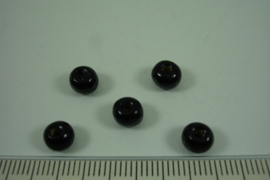 [ 6803 ] Houten kraal 6 mm. Zwart, per 5 stuks