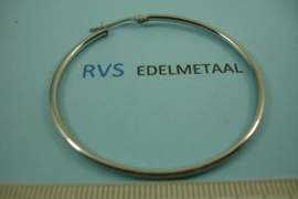 [ 8509 ]  RVS  Oorring Creool 50 mm.  per paar