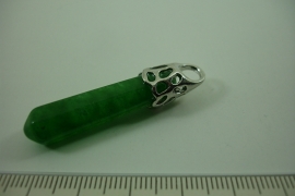 [ 0972 ] Pendel +/- 4.5 cm. Natuursteen; Jade Groen, per stuk