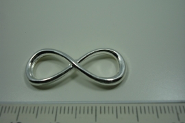 [ 0844 ] Infinetie conector 31 x 13 mm. Verzilverd, per stuk