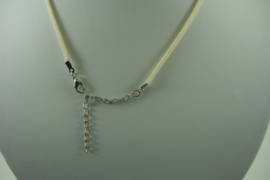 [ 1403 ]  3 mm. Veter Ketting  46 cm. + 6 cm.  Creme