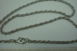 [ 5789 ] Ketting met slotje, 44 cm. Zilverkleur
