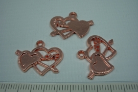 [0696 ] Love Harjes 18 x 22 mm. Rosé kleur, per stuk