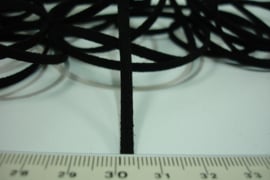 [ 6001 ] Suede veter 3 mm. Zwart,  5 meter